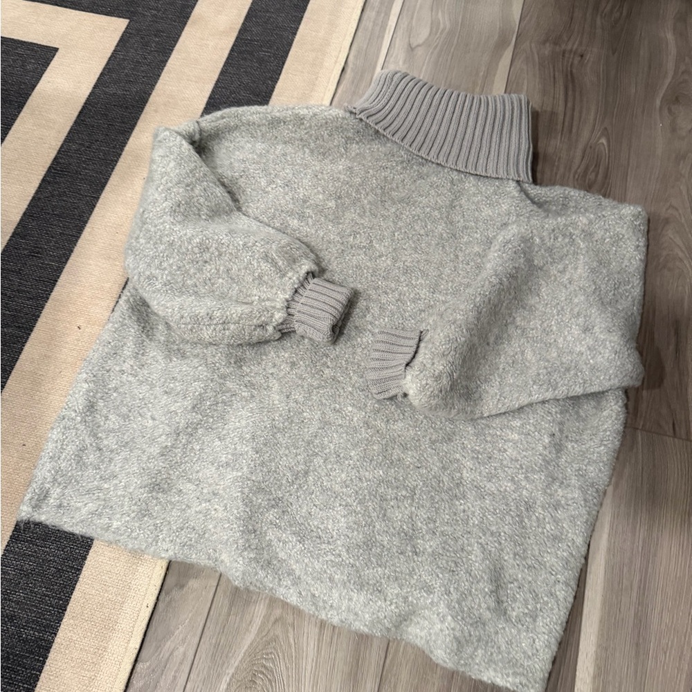Free People Boucle Gray Turtleneck Sweater